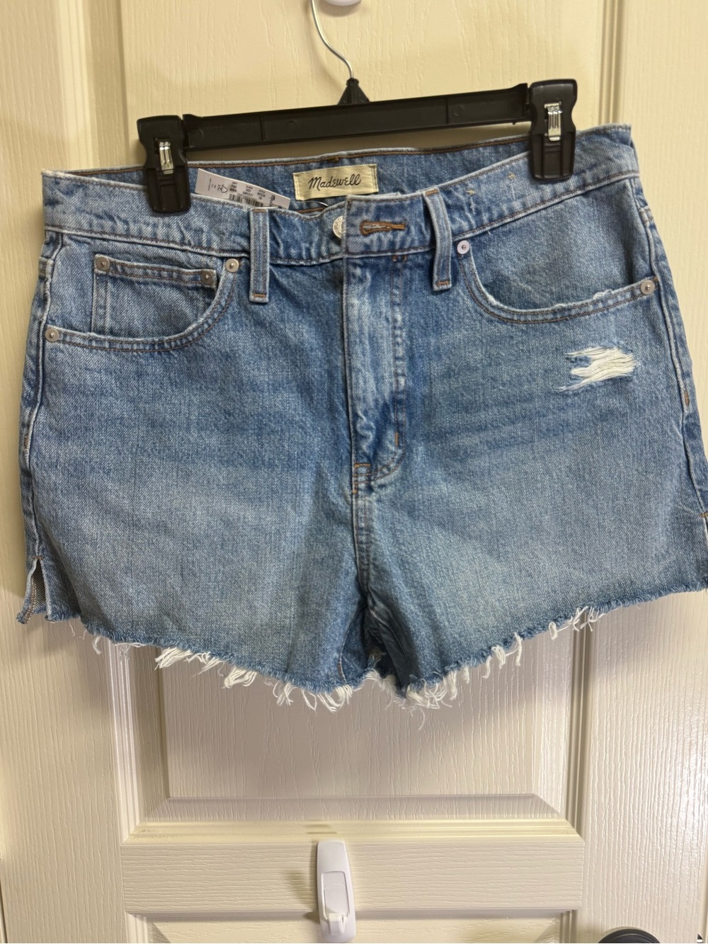 Madewell Distressed Light Blue Denim Cutoff Shorts